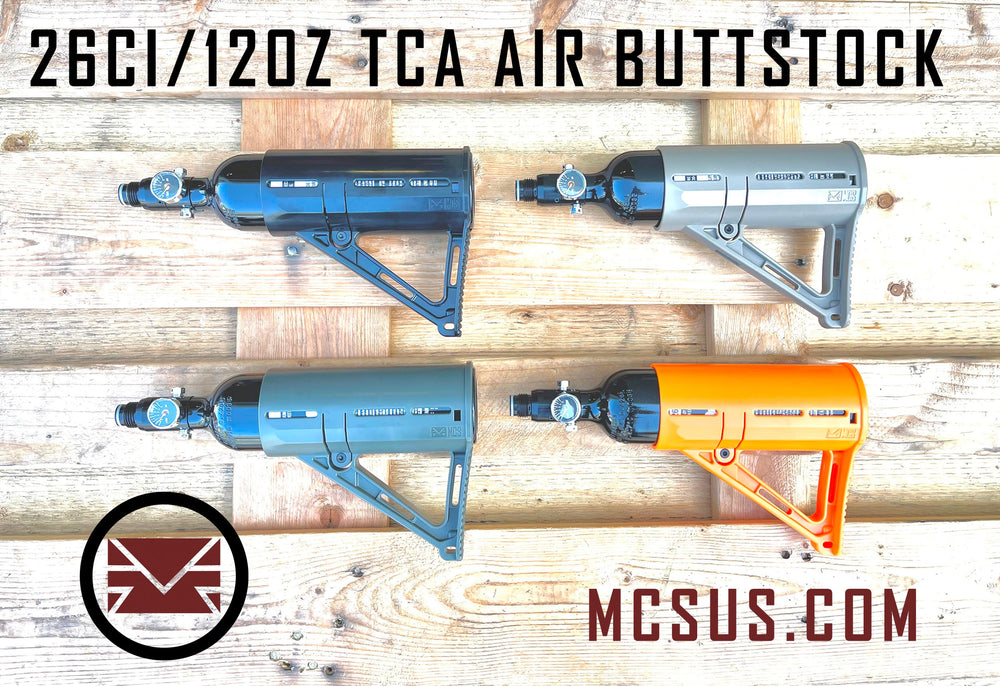 Cam Lever Lock Free Floating 0.5L Carbon Fiber/ 26ci /12oz TCA Universal Air Buttstock (Option To Add Air Tank)