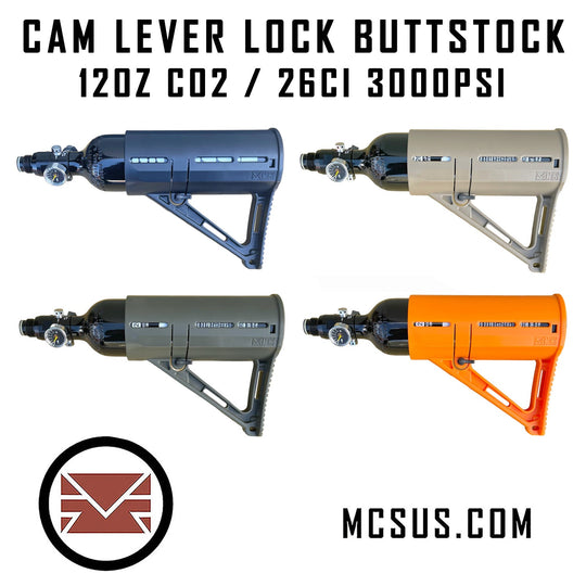 Cam Lever Lock Free Floating 0.5L Carbon Fiber/ 26ci /12oz TCA Universal Air Buttstock (Option To Add Air Tank)