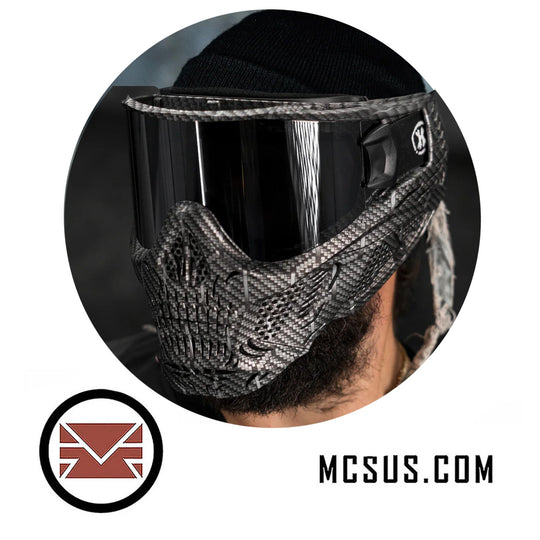 Carbon Machine Silver HSTL Skull Goggle (Chrome Thermal Lens)
